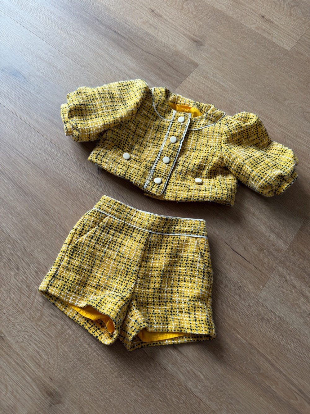 Janie and Jack Yellow Tweed Two-Piece Set